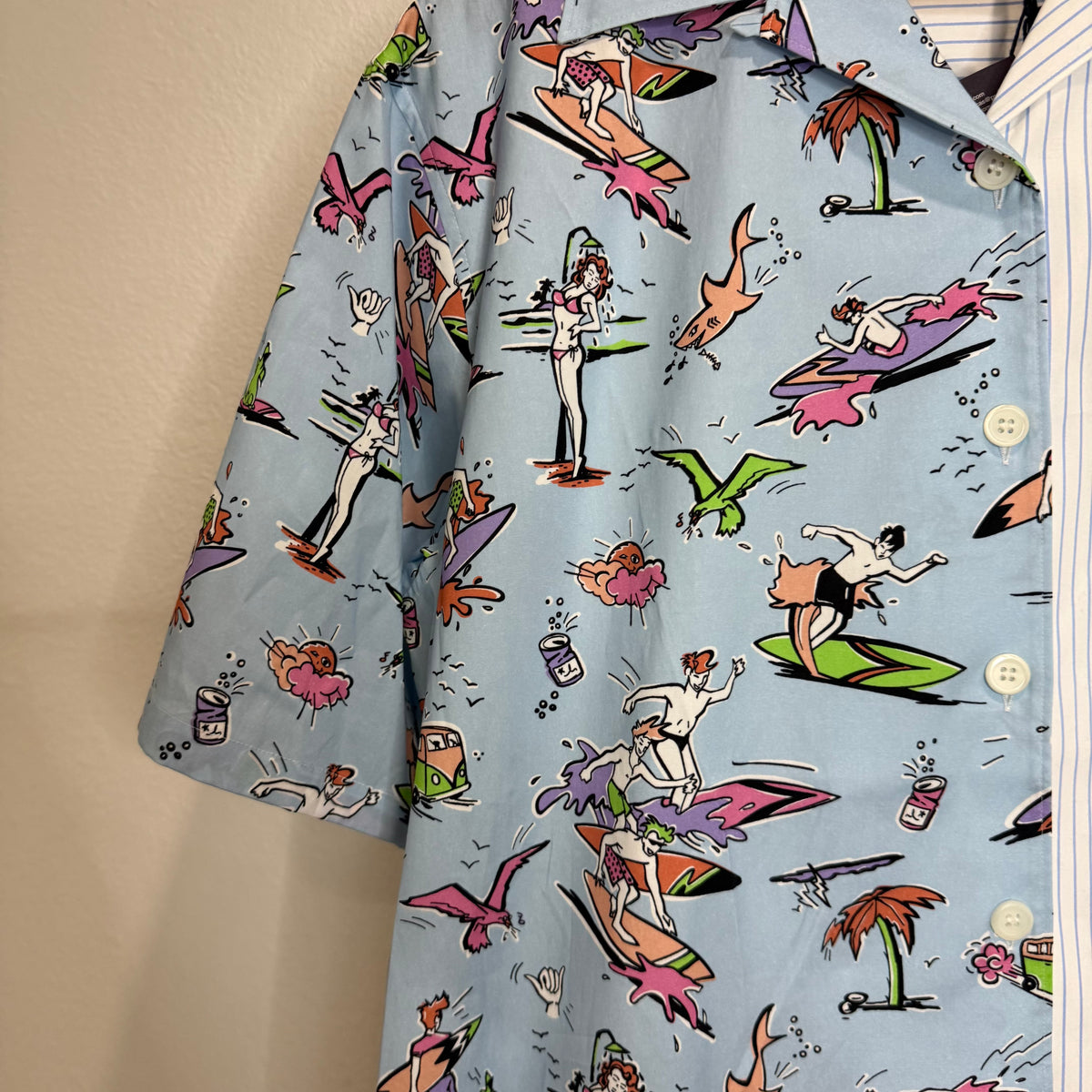 Prada Split Button Up Shirt - Size 42 (L)