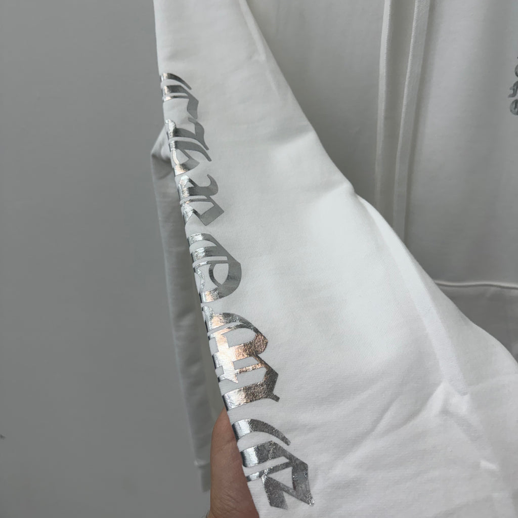 Chrome Hearts White Metallic Foil Hoodie