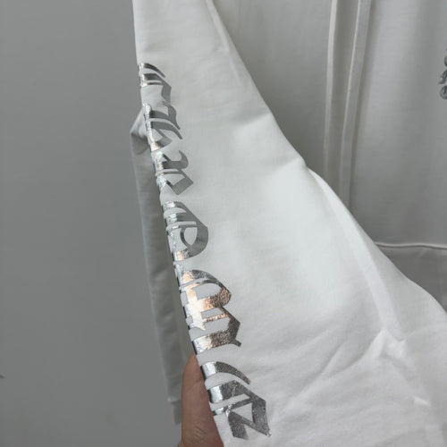 Chrome Hearts White Metallic Foil Hoodie - Size L