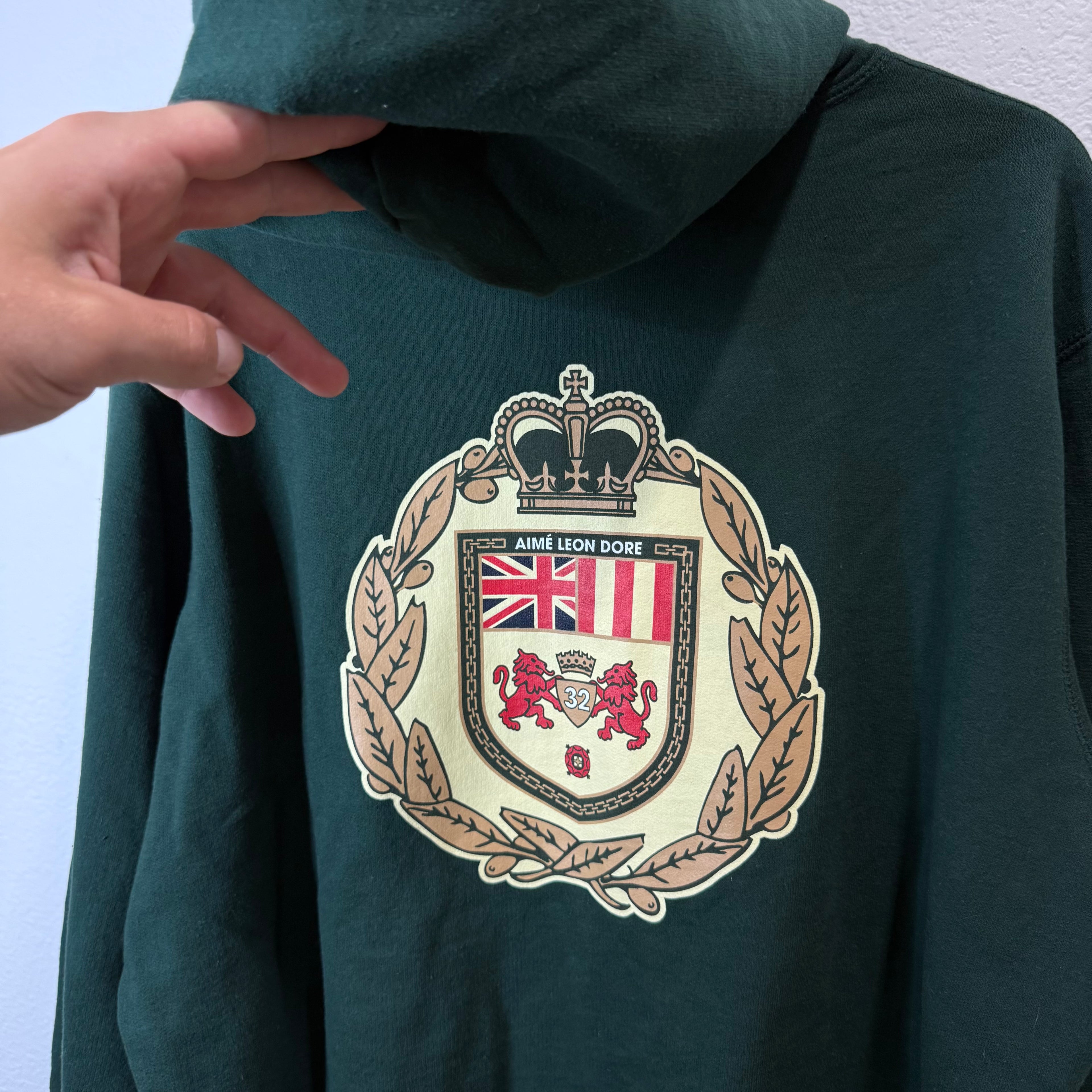 Aime Leon Dore Crest Hoodie Green - Size L