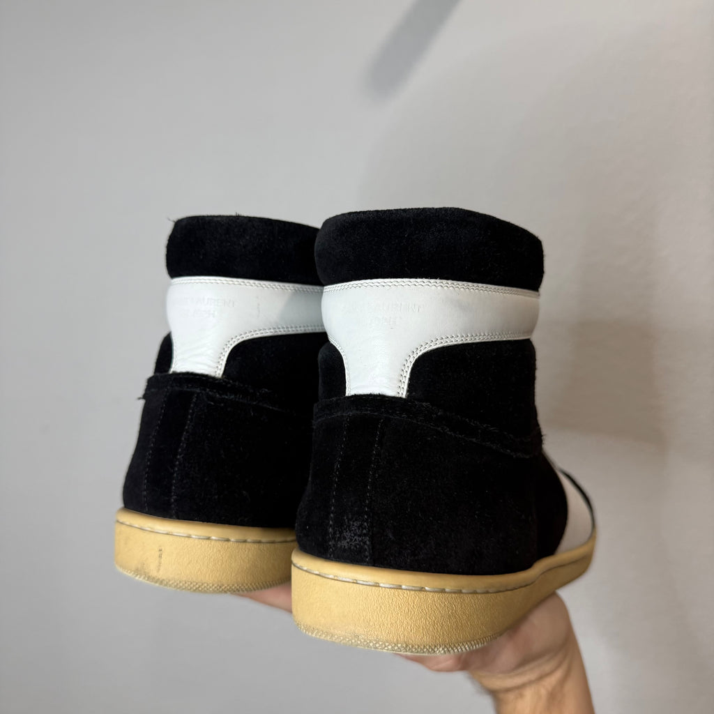 Saint Laurent SL/02H YSL Black Suede High Sneakers - Size 40.5 (US 7.5)