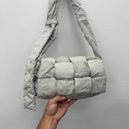 Bottega Veneta Padded Casette Pouch Bag Grey