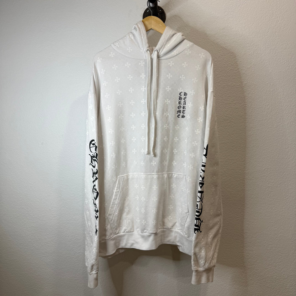 Chrome Hearts Monogram White Script Hoodie - Size XXL