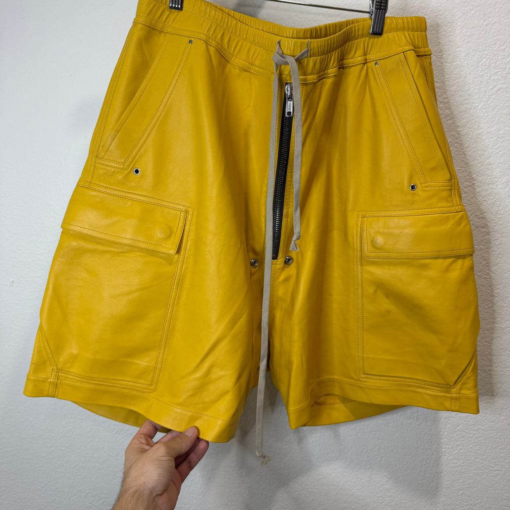 Rick Owens Lamb Leather Boxy Jogger Shorts - Size 54 IT (36)