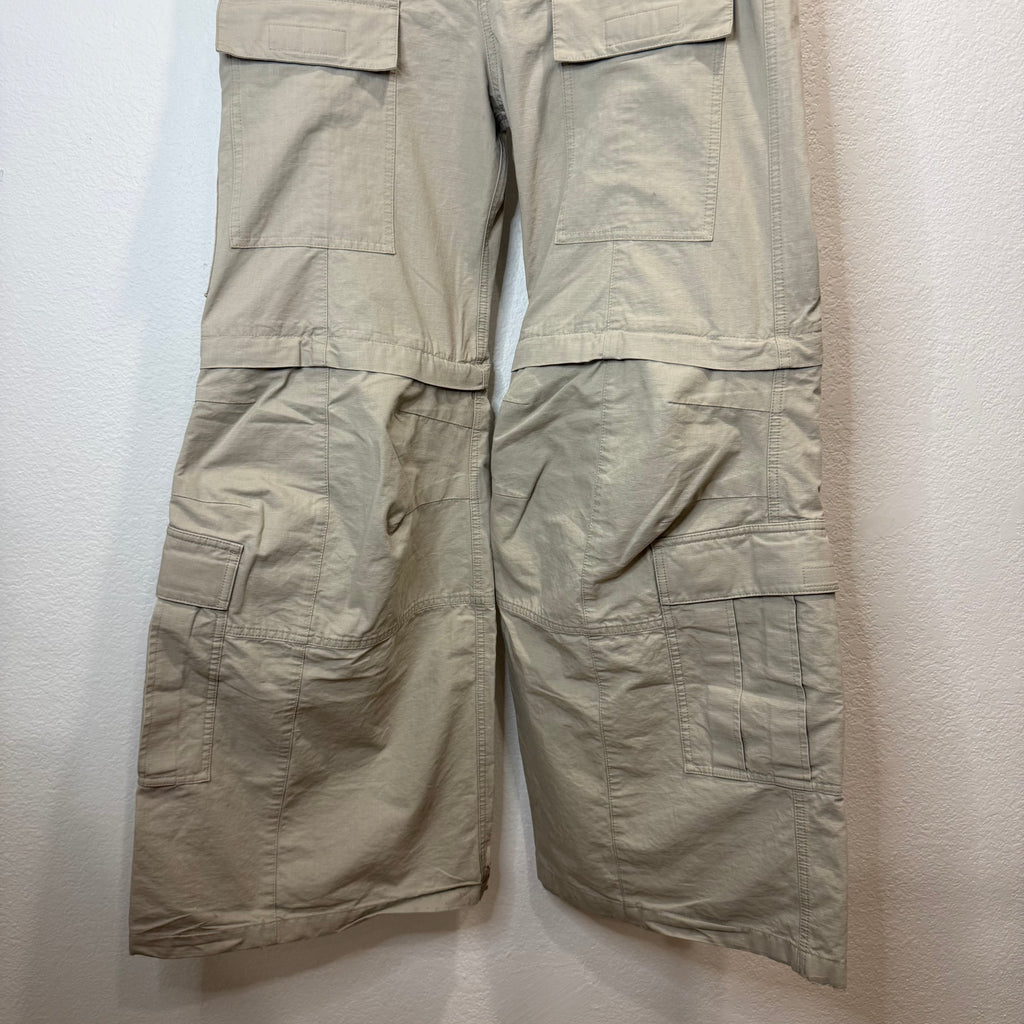 Balenciaga Convertible Beige Flared Cargo Pants - Size XL