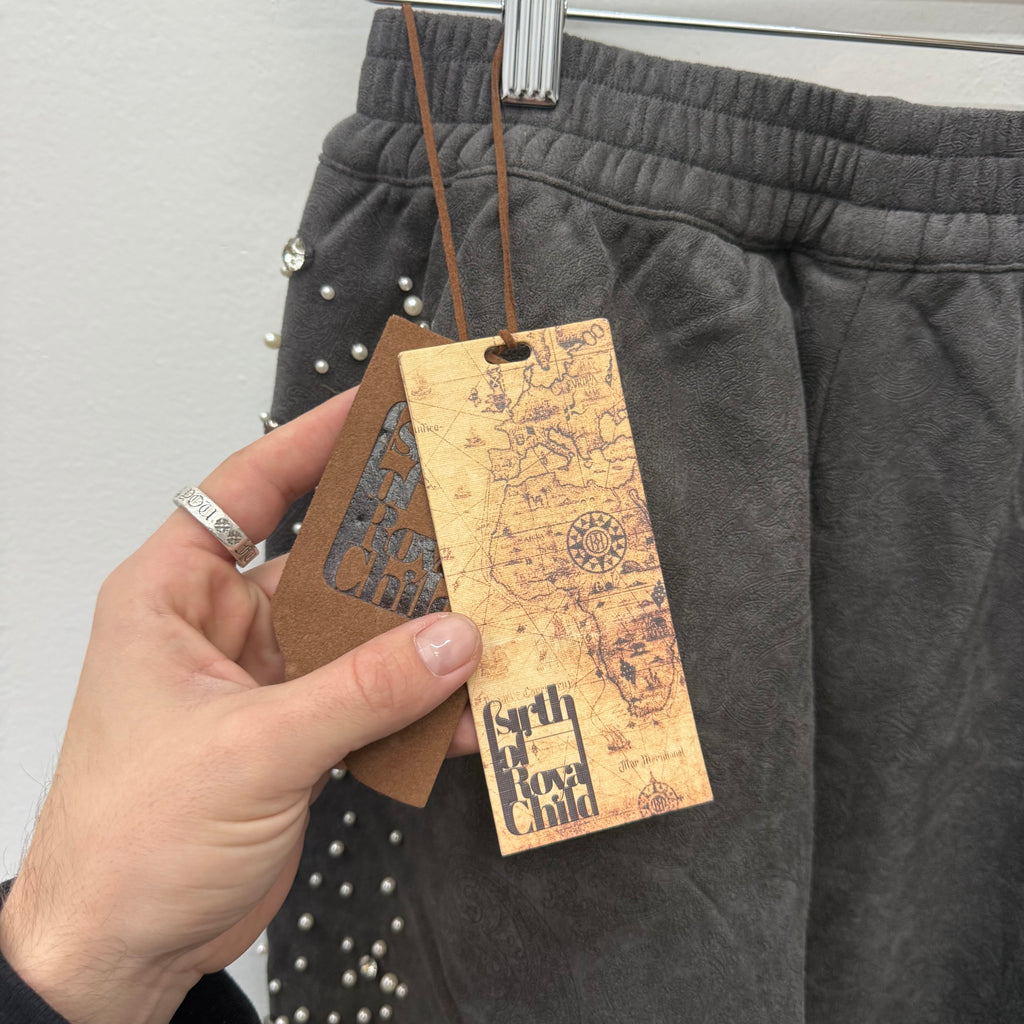 Birth of a Royal Child Sweatpants Grey Cashew Pearl Blossom - Size S