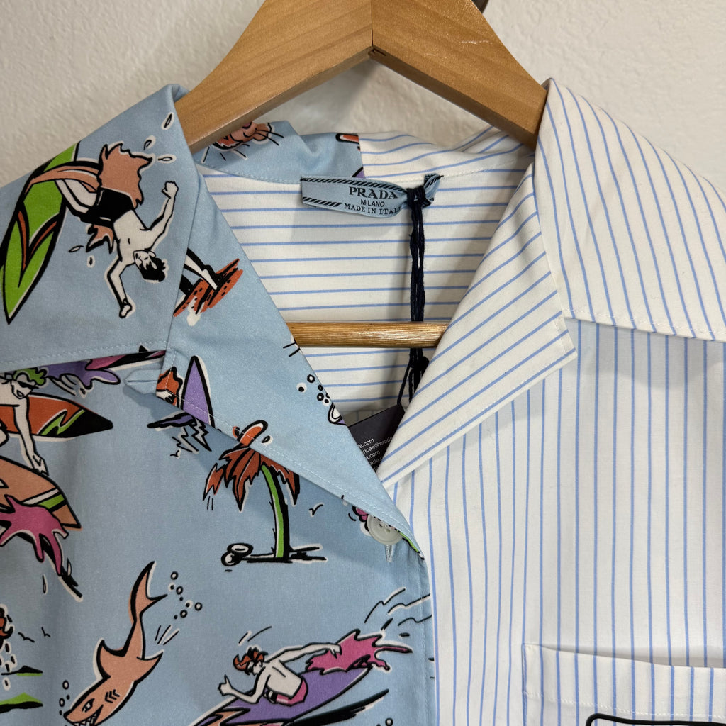 Prada Split Button Up Shirt - Size 42 (L)