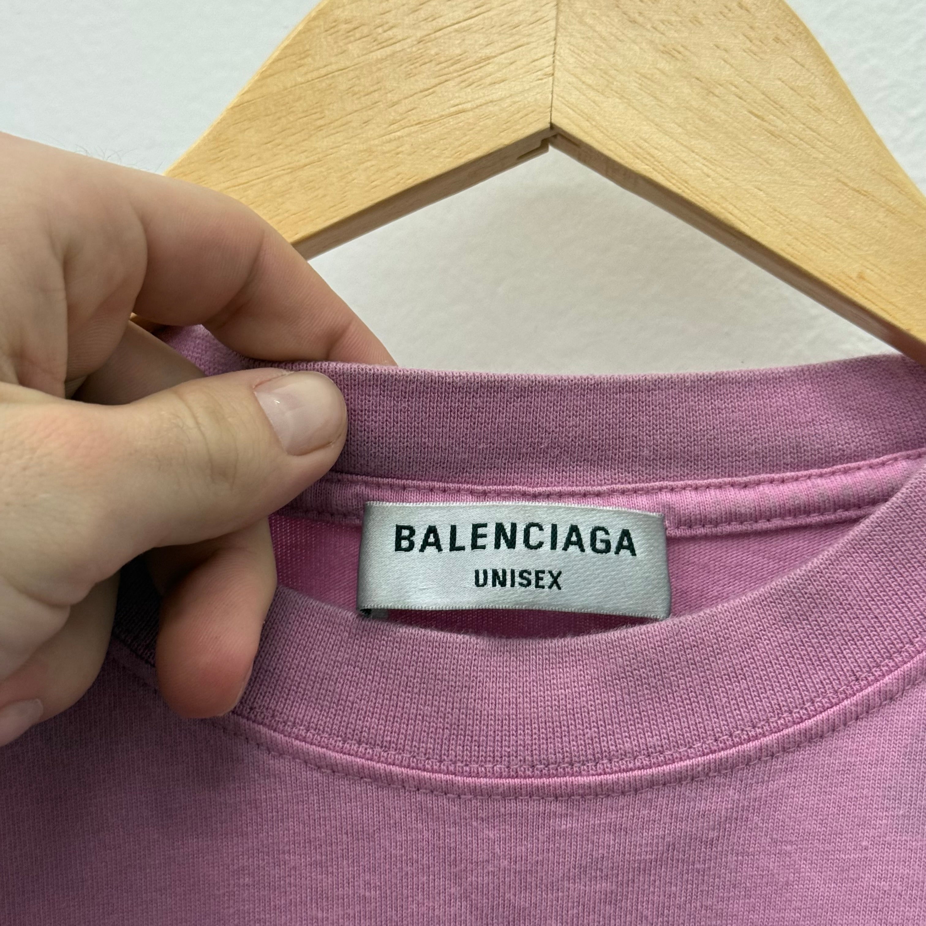 Balenciaga BB Logo Pink T-Shirt - Size S