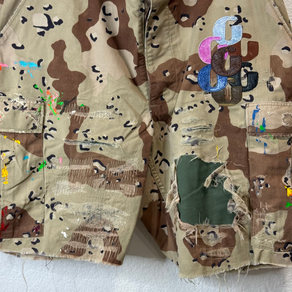 Gallery Dept G Patch Sand Camo Patch Cargo Shorts - Size 37