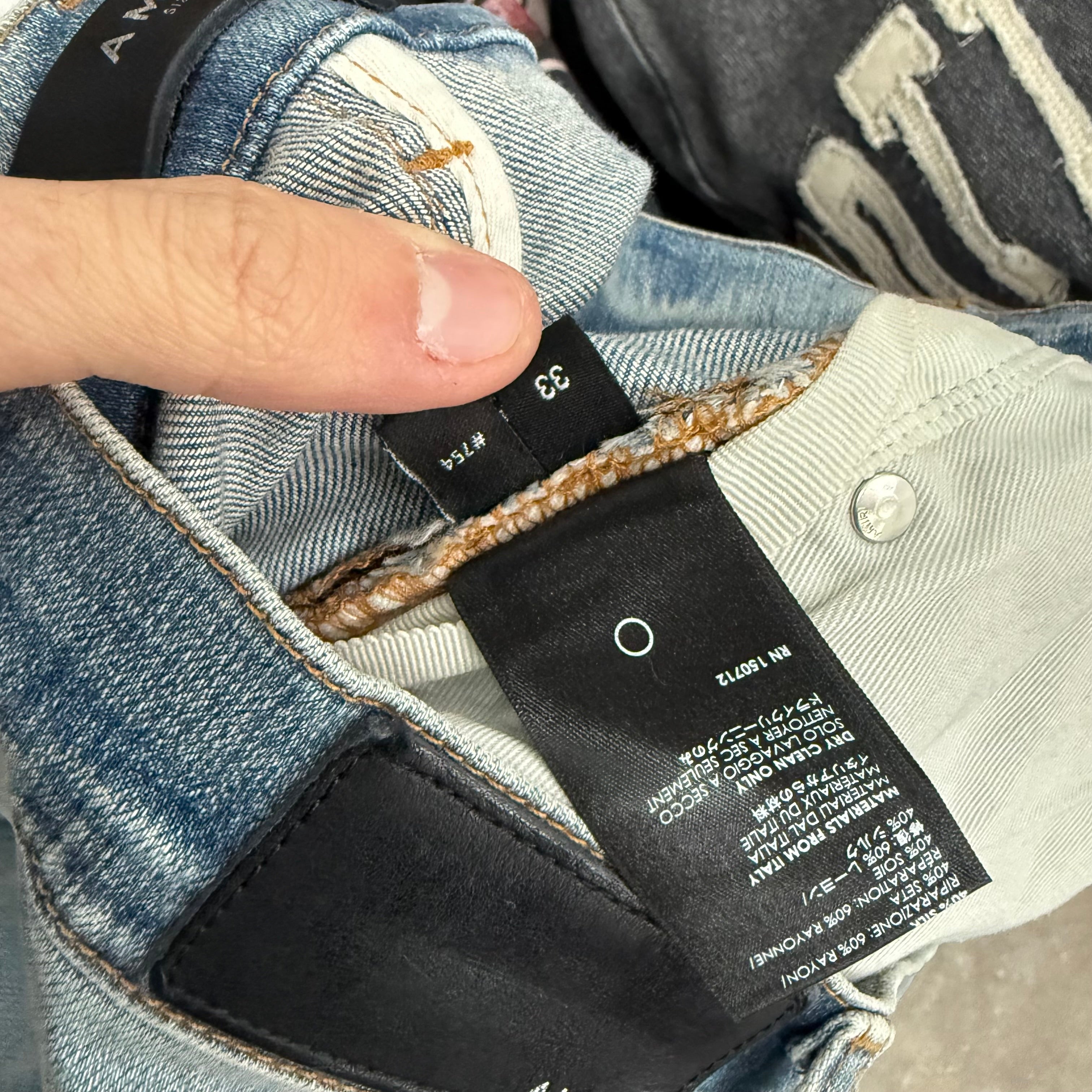 Amiri Bandana Zipper Denim Jeans - Size 33