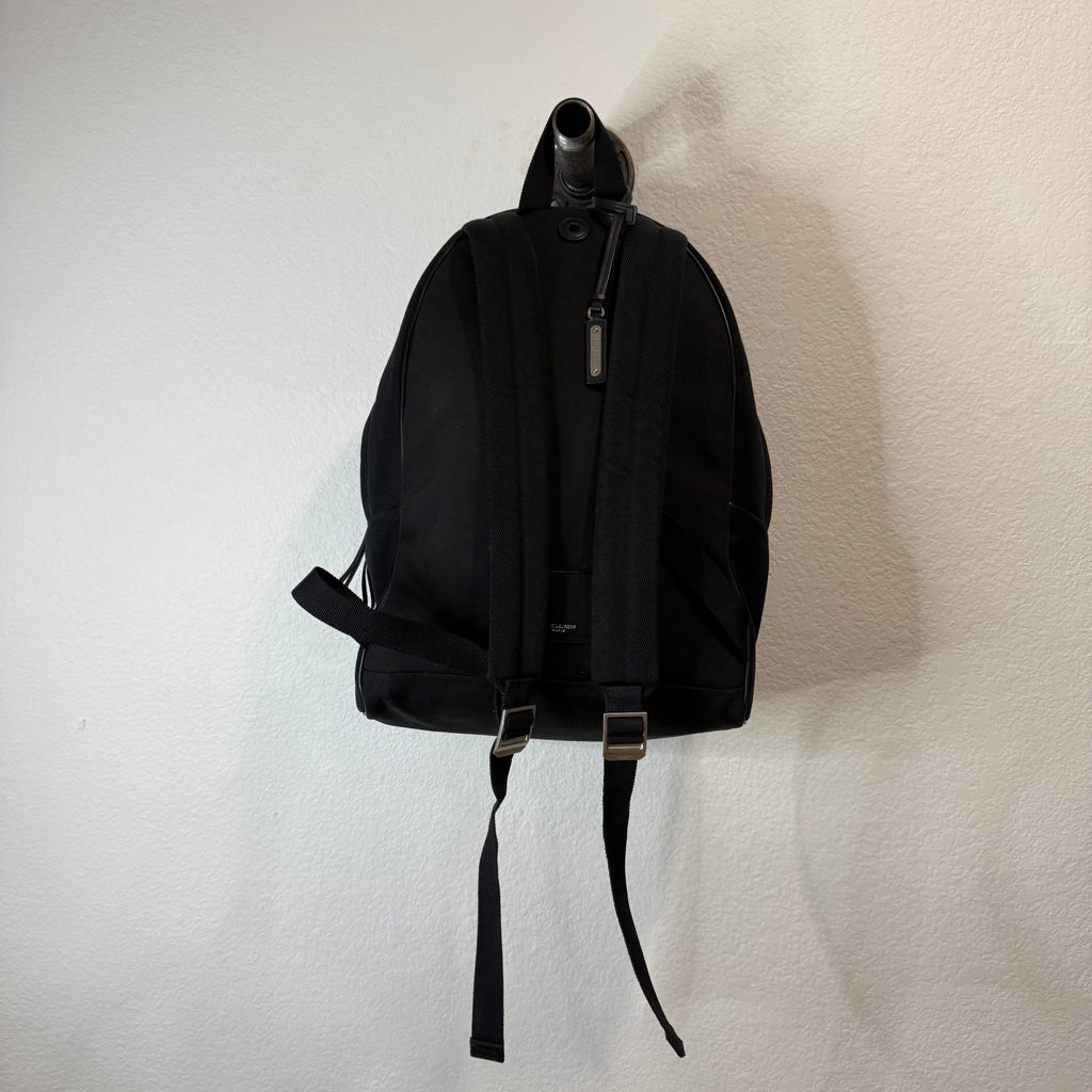 Saint Laurent Paris YSL Black Canvas Backpack