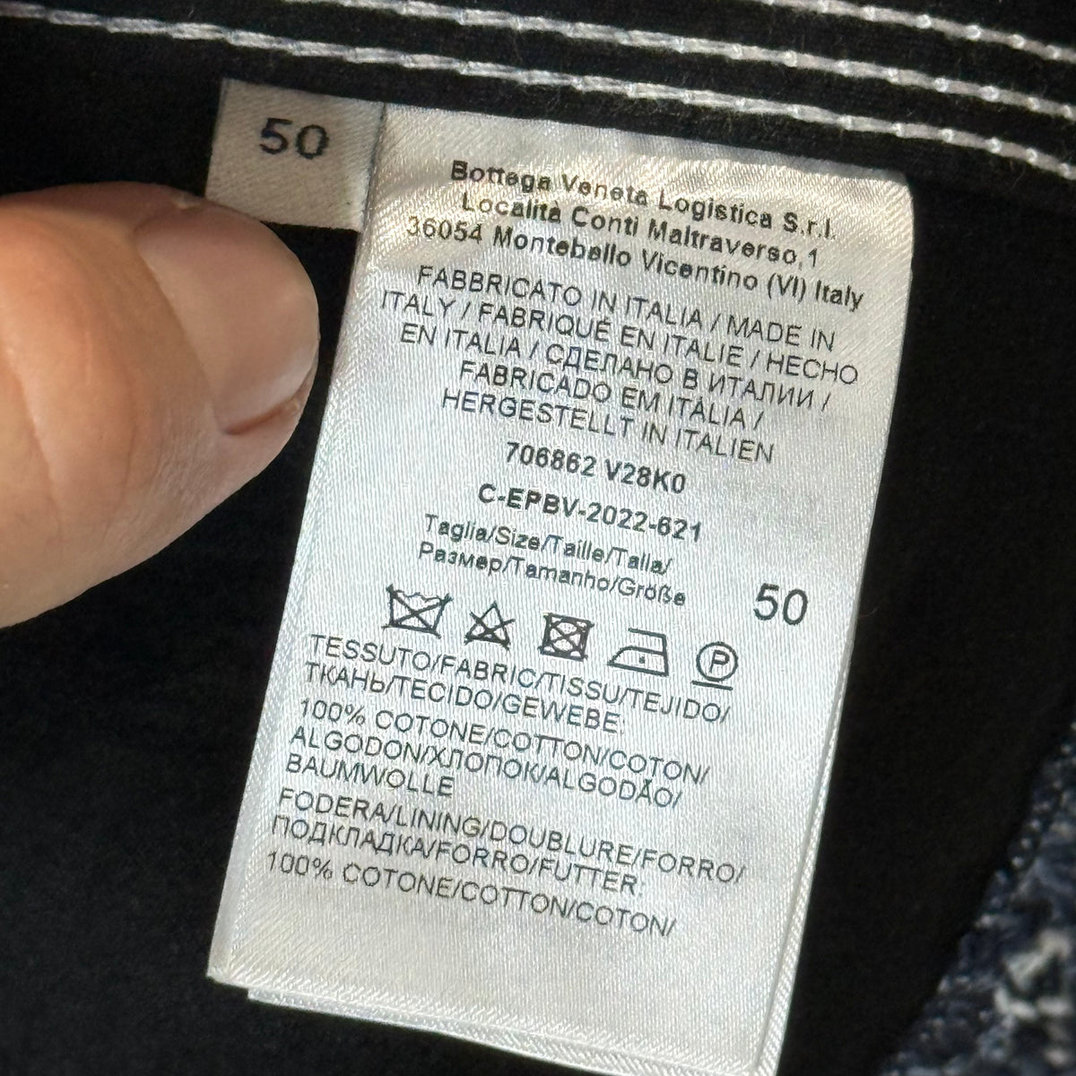 Bottega Veneta Cotton-Bouclé Indigo Button Jacket - Size 50 (L)