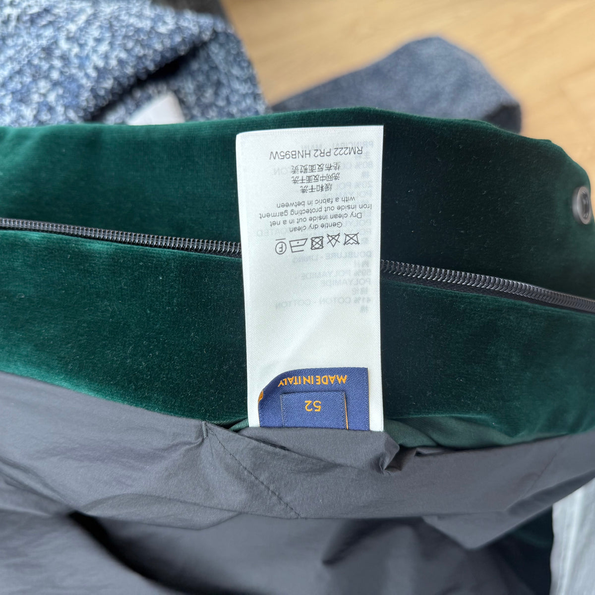 Louis Vuitton Virgil Abloh Green Velvet Windbreak Tech Jacket - Size 52 (XL)