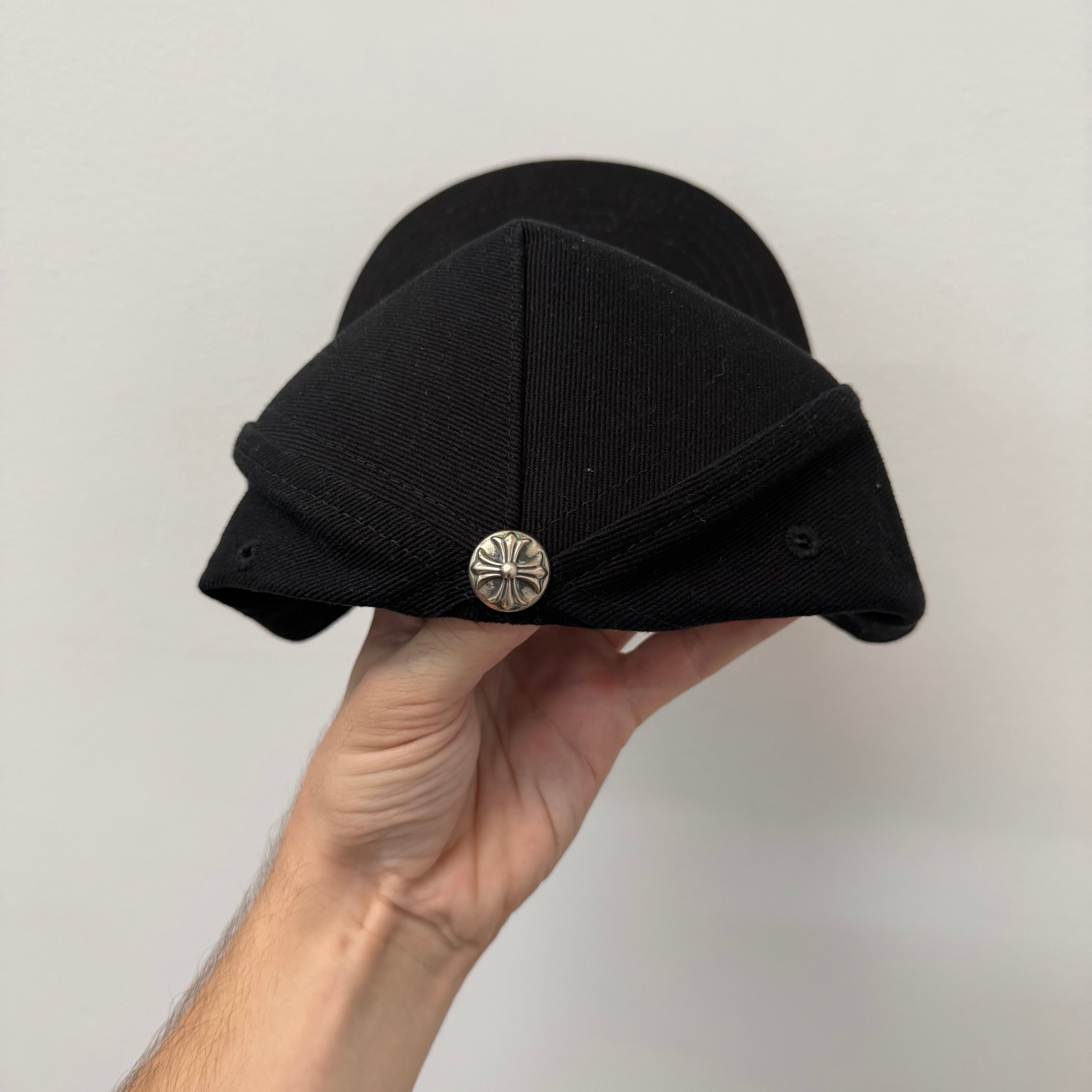 Chrome Hearts Black Denim Dagger Trucker Hat