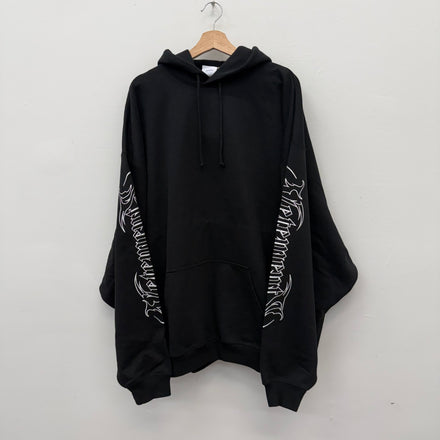 Vetements Black Oversized Embroidered Metal Sleeve Hoodie - Size M
