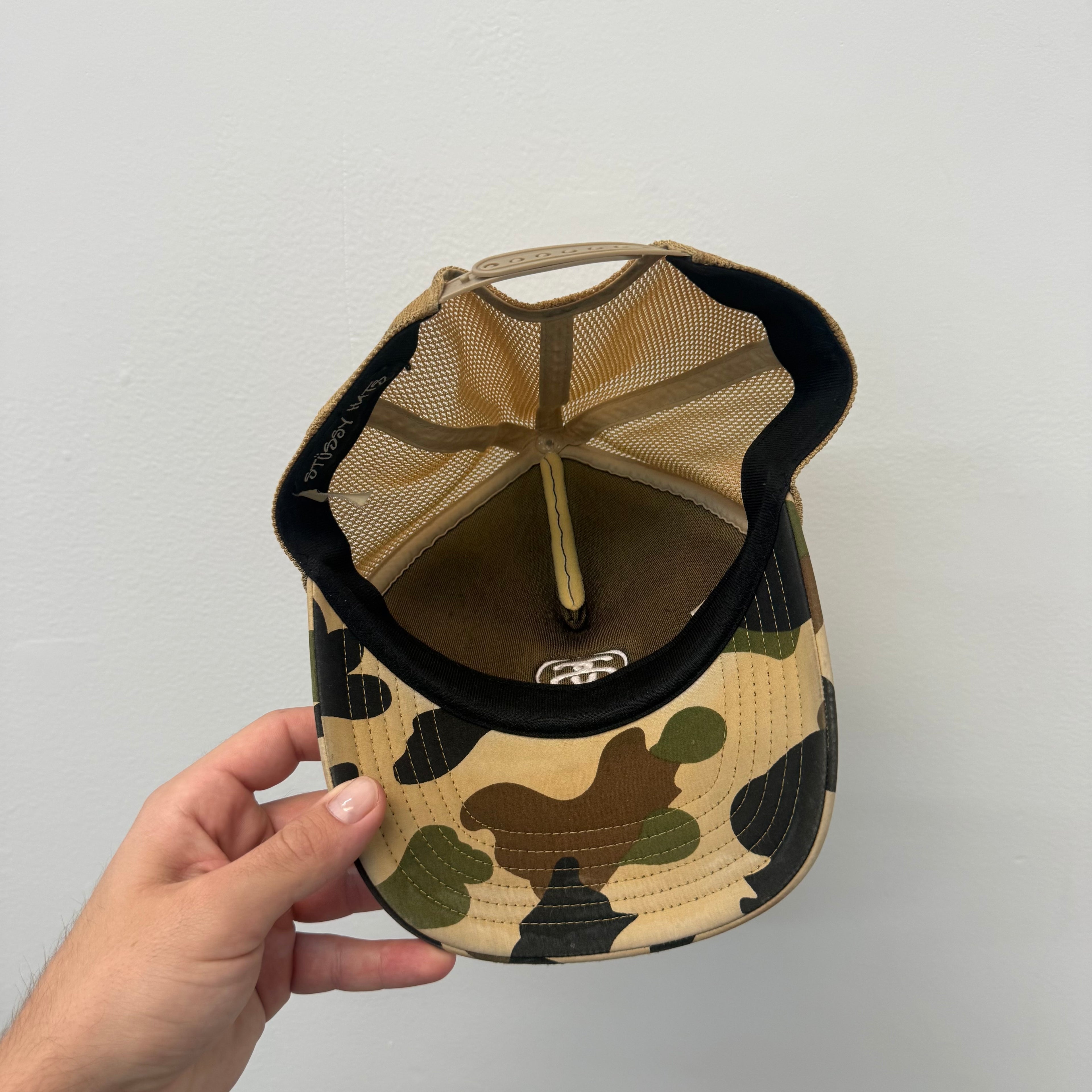 Stussy x Bape 30th Anniversary Commemorative Camo Trucker Hat