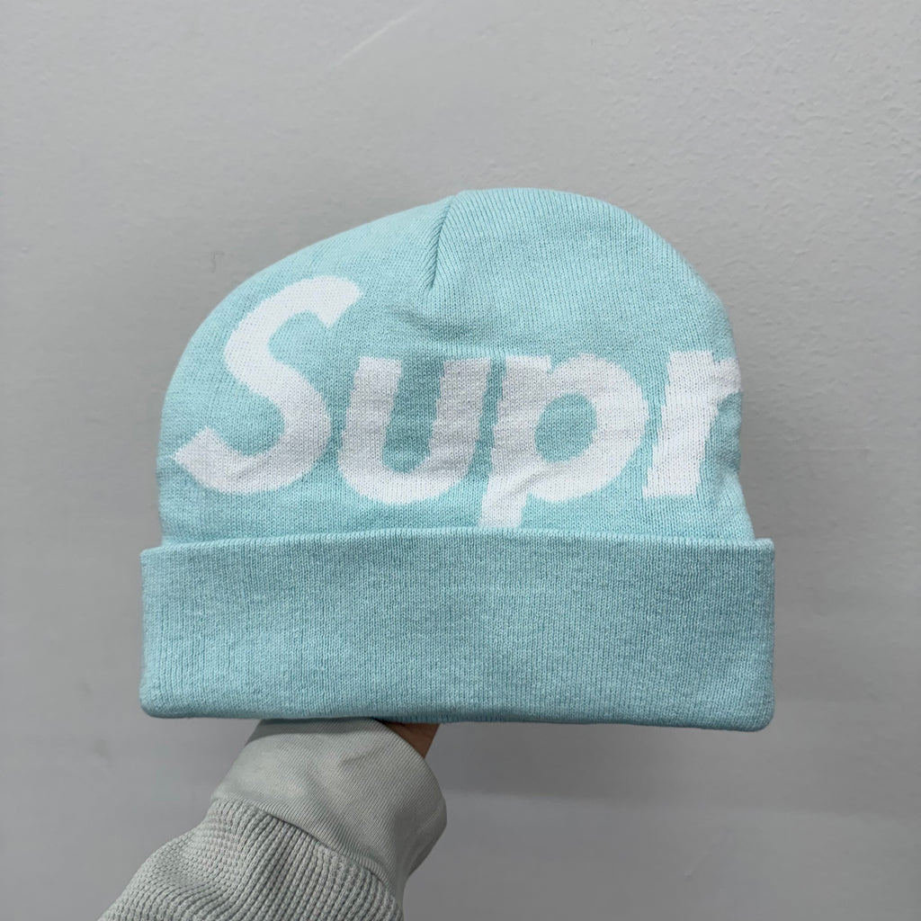 Supreme Big Logo Beanie Blue