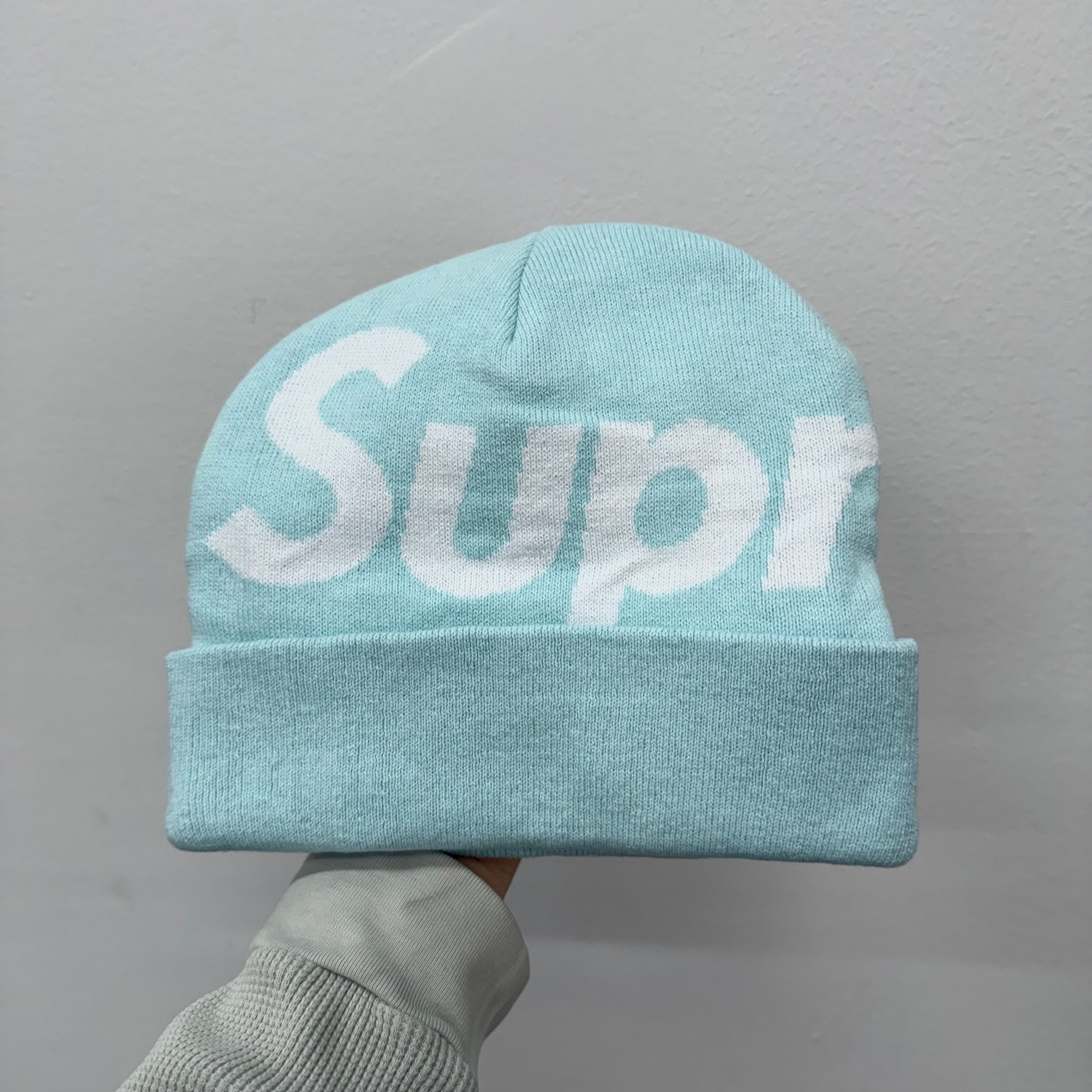 Supreme Big Logo Beanie Blue