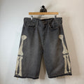 Kapital Bones Denim Shorts Black - Size 38