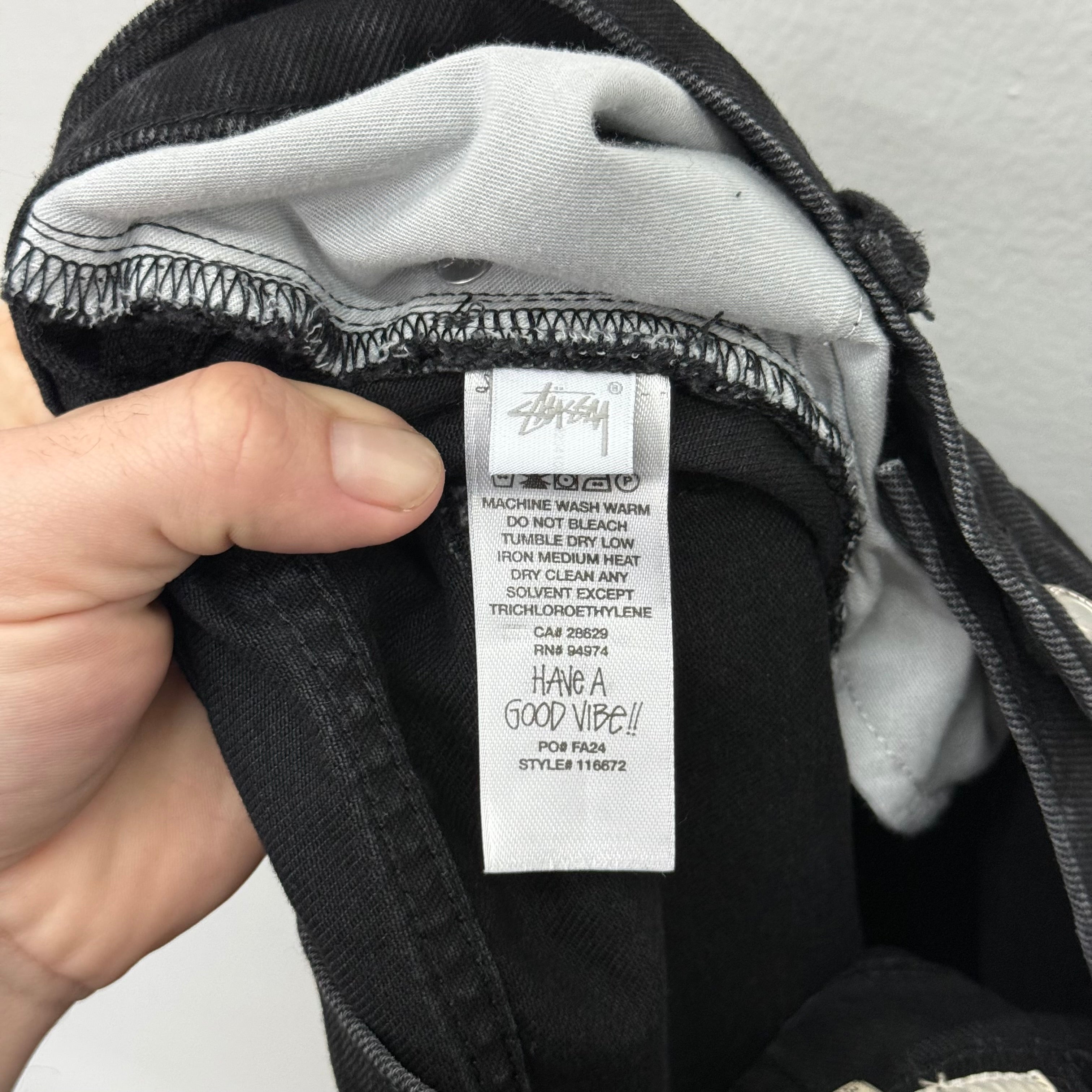 Stussy Black New Classic Denim Jeans - Size 36