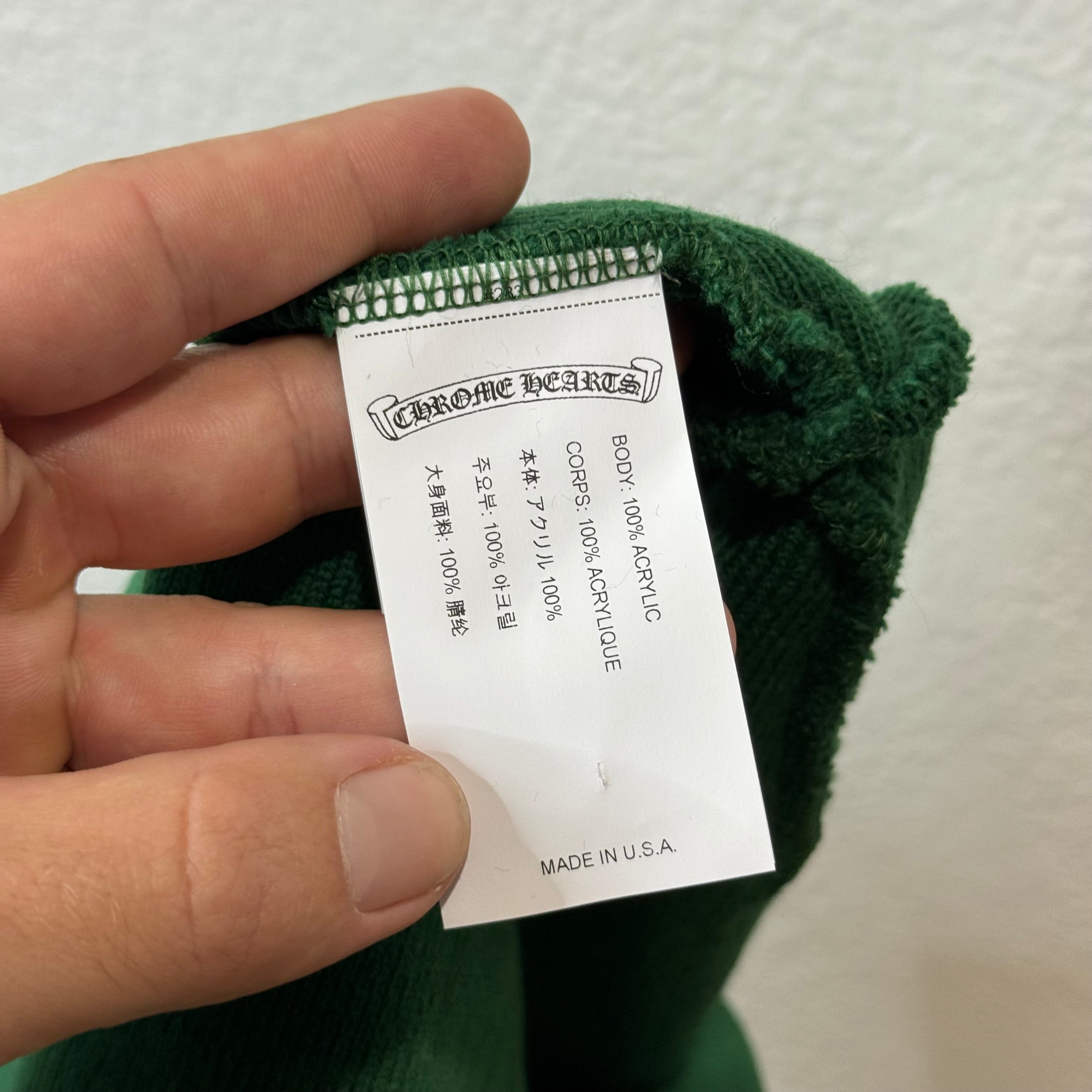 Chrome Hearts Green Yellow CH Embroidery Beanie