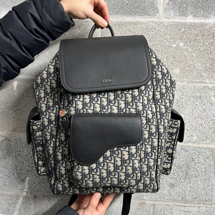 Dior Oblique Print Saddle Backpack