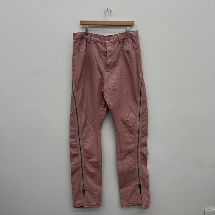 Rick Owens DRKSHDW Faded Pink Banana Cut Pants - Size 34