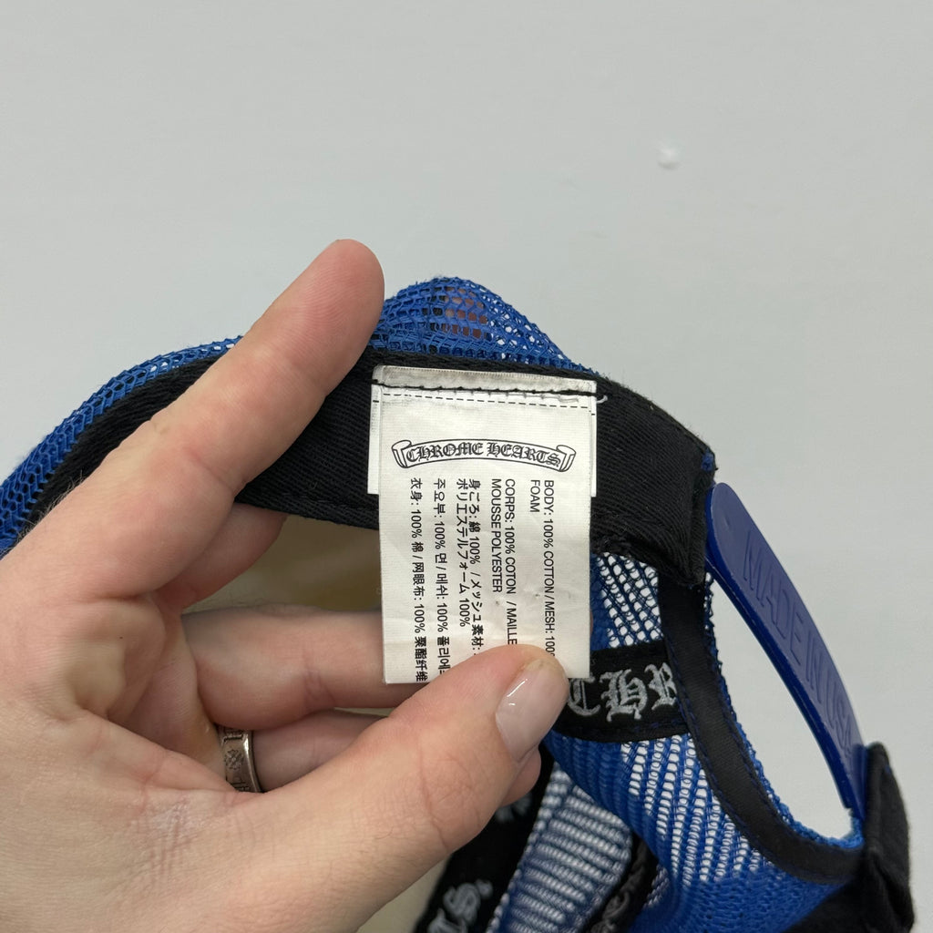 Chrome Hearts Blue Hollywood CH Trucker Hat