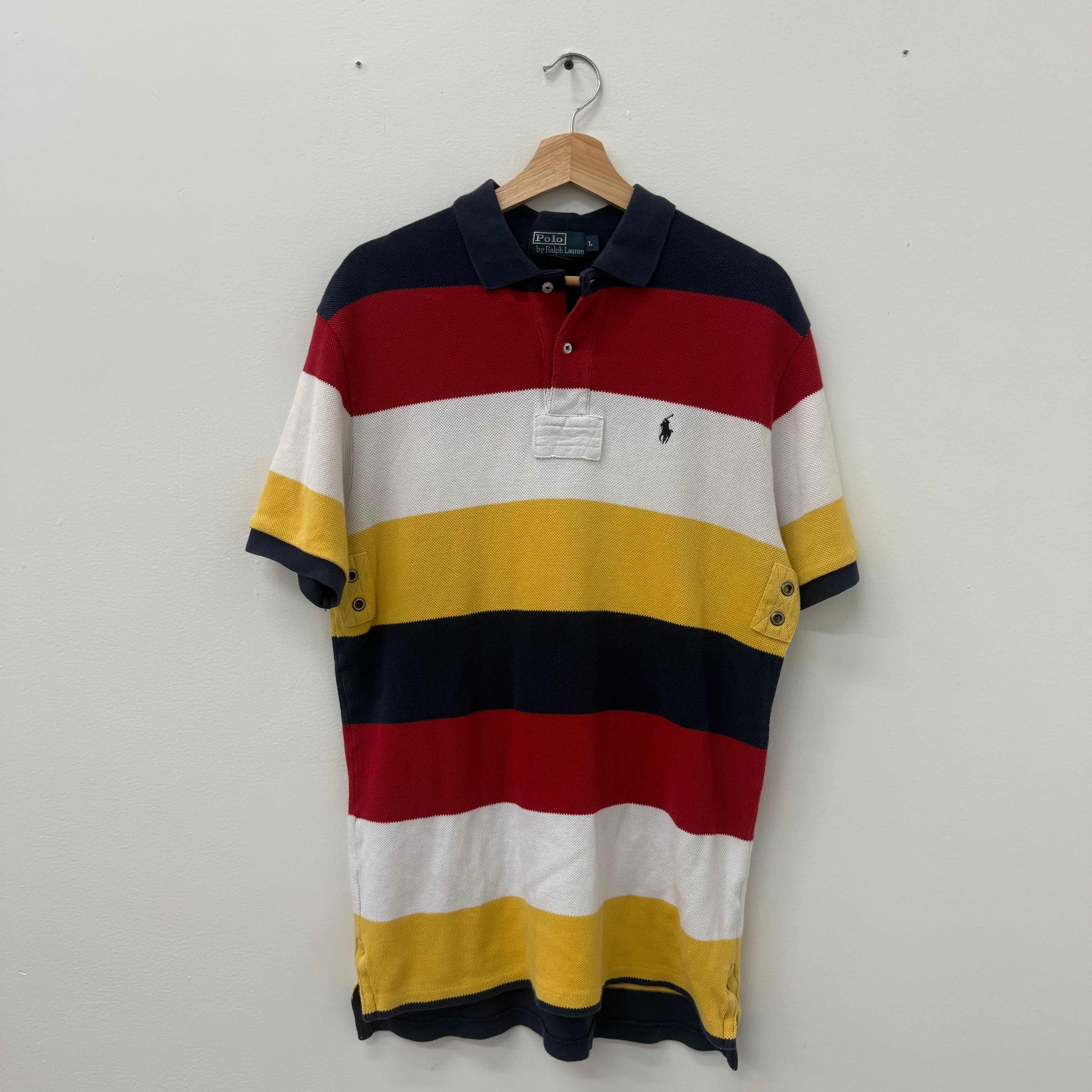 Ralph Lauren Stripe Polo Shirt - Size L
