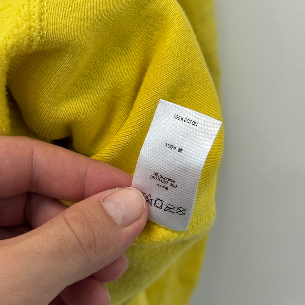 Supreme Cross Box Logo Hooded Sweatshirt Yellow - Size M