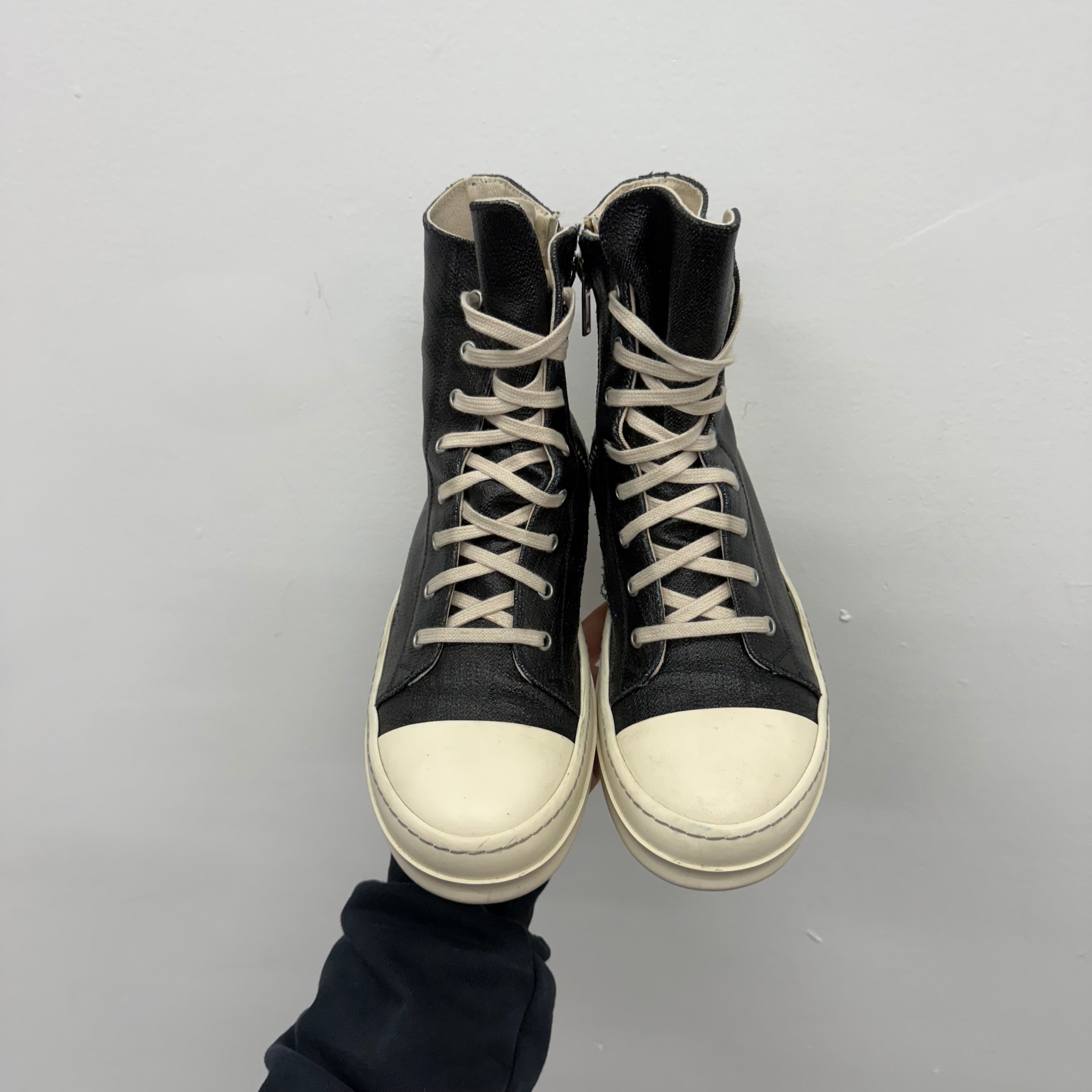 Rick Owens Denim Ramone High Sneakers - Size 41 (US 8)