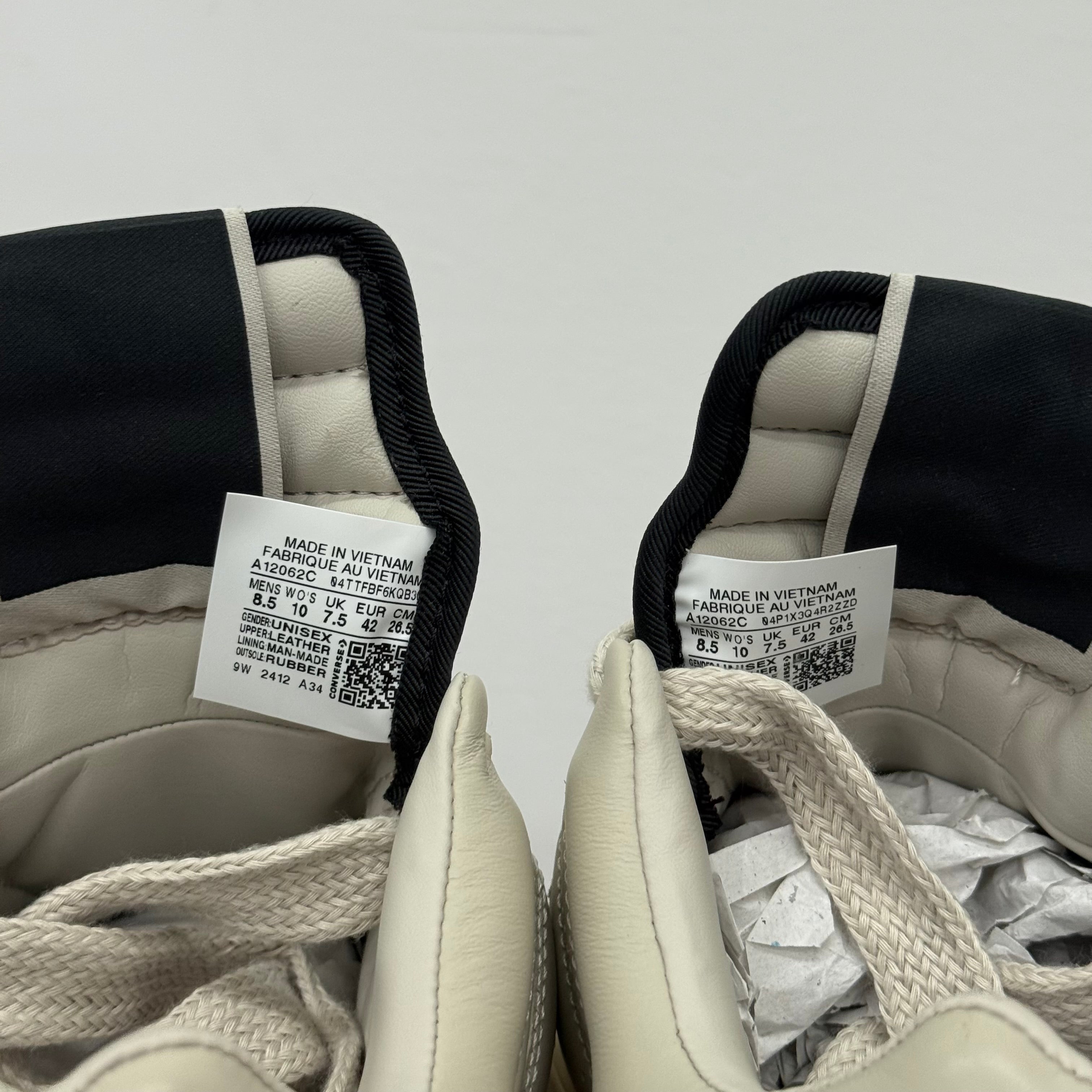 Rick Owens Converse Turbopn White Low - Size 8.5