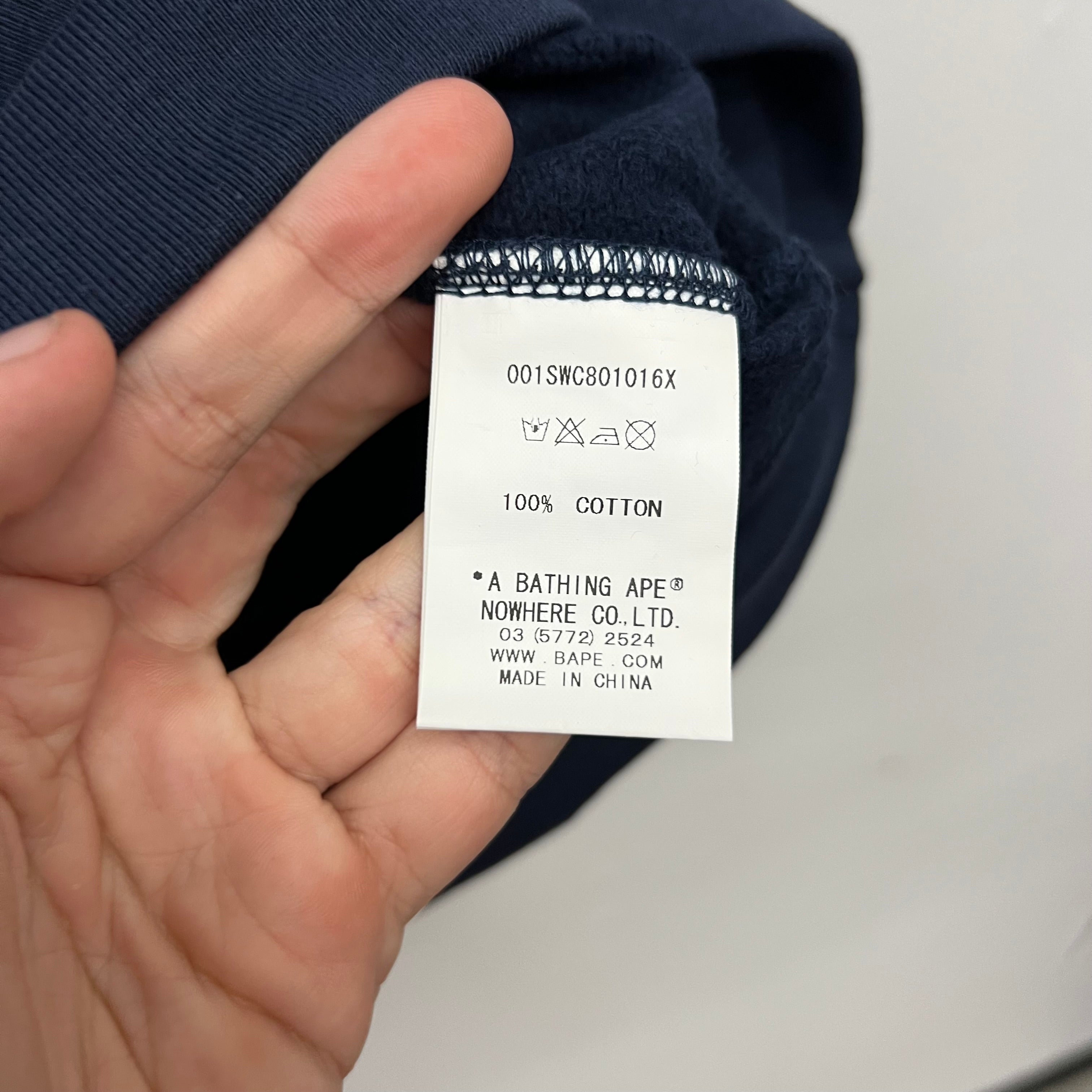 BAPE Navy Shark Crewneck - Size XL