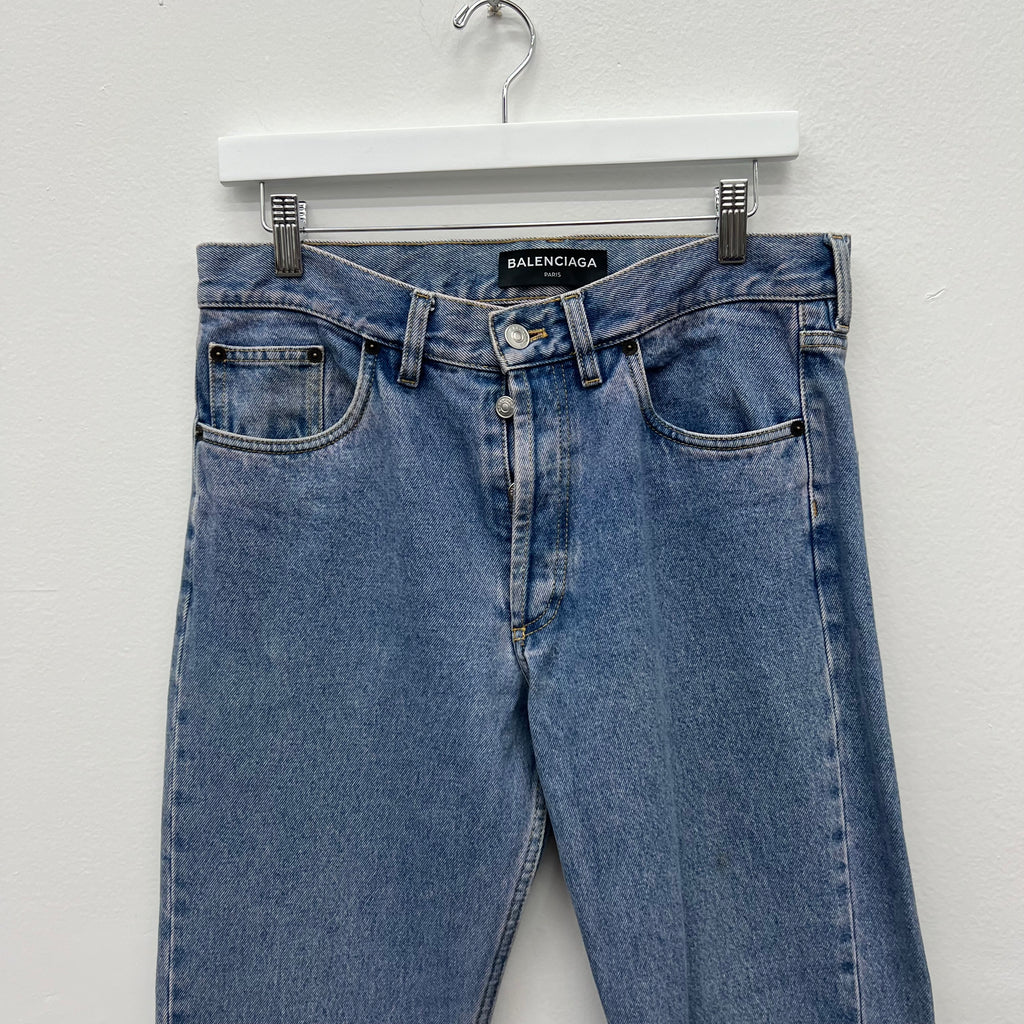 Balenciaga Pink Wash Straight Leg Denim Jeans - Size 31