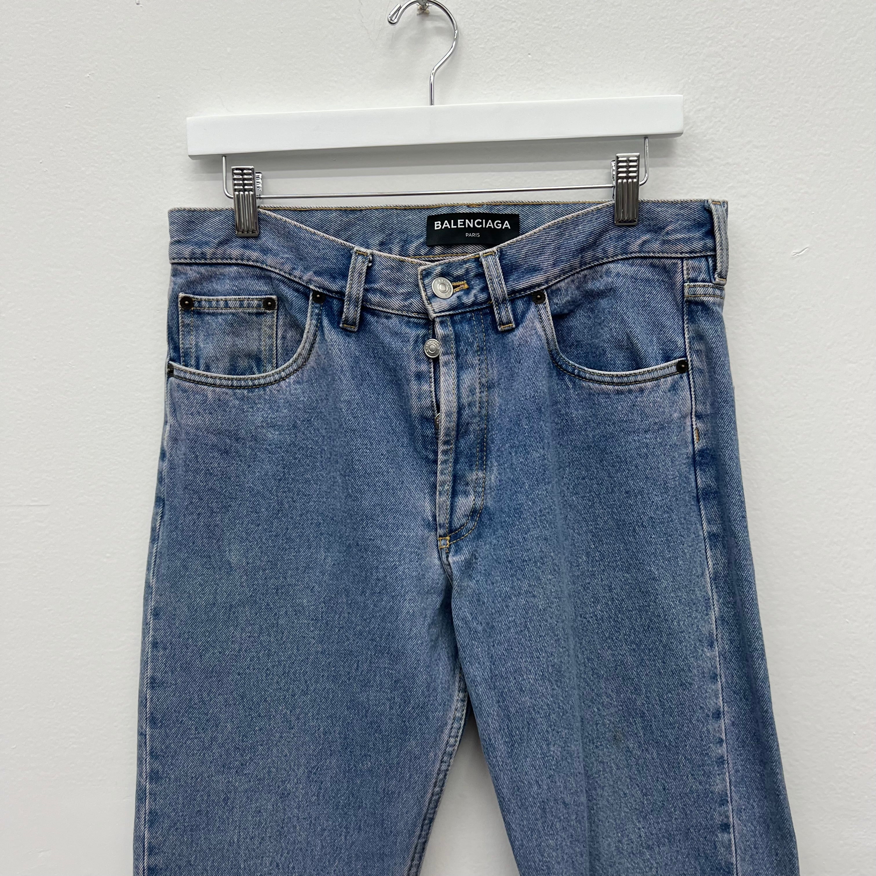 Balenciaga Pink Wash Straight Leg Denim Jeans - Size 31