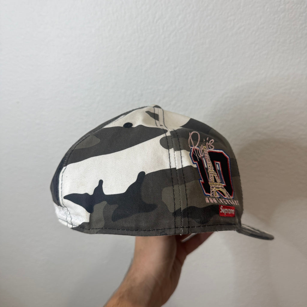 Supreme Camo Paris 10th Anniversary Fitted Hat (7 1/2) PREOWNED