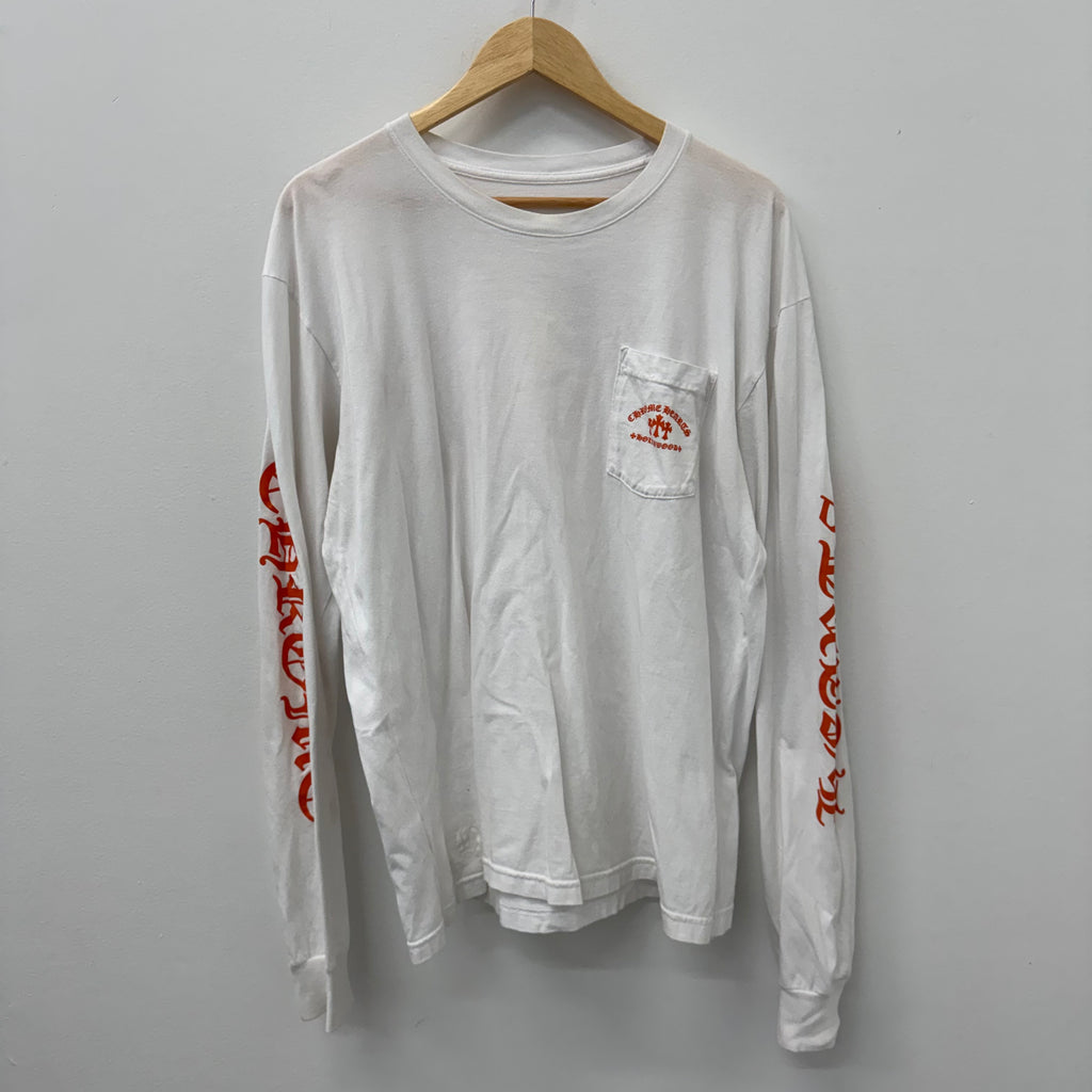 Chrome Hearts Triple Cross Orange Longsleeve Shirt - Size XL
