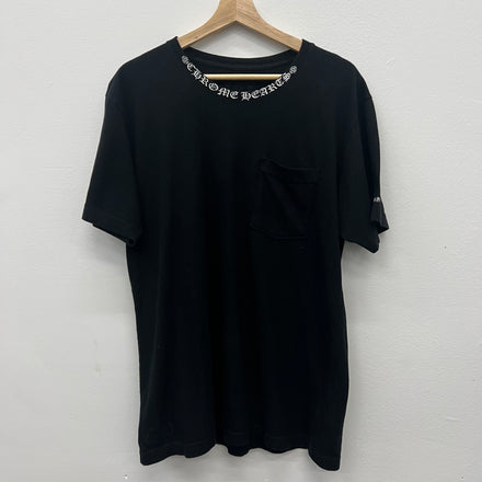 Chrome Hearts Black Collar Script T-Shirt - Size L