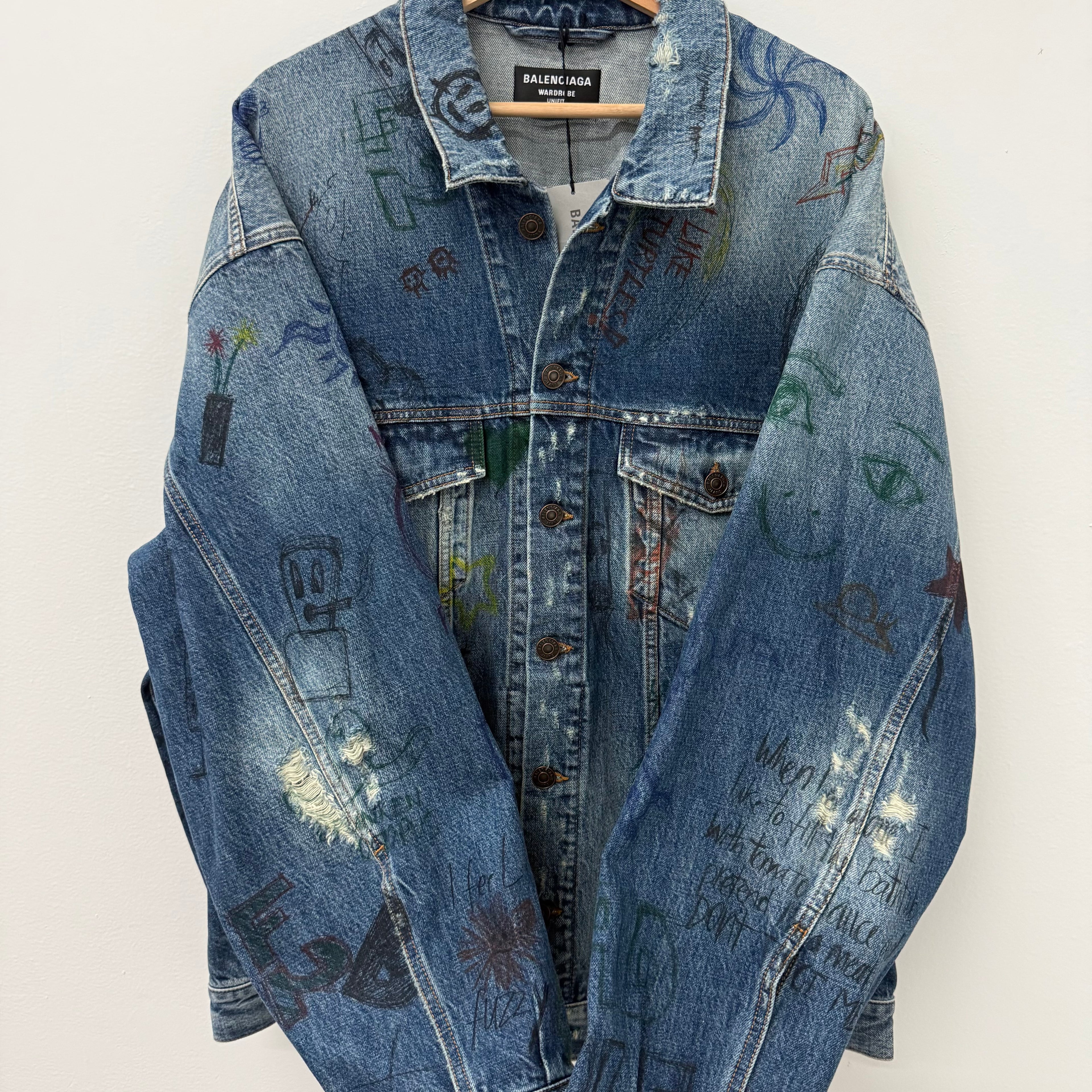 Balenciaga Denim Graffiti Jacket - Size L/XL (2)
