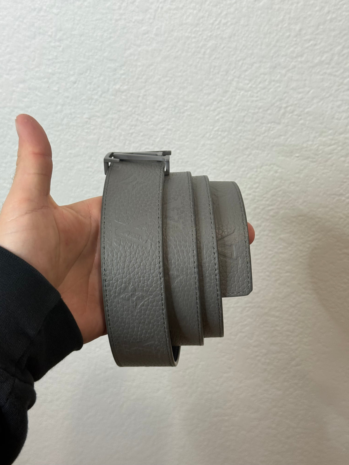 Louis Vuitton Reversible Aerogram Gray Belt (110 cm)