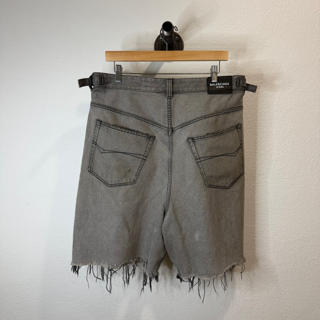 Balenciaga Distressed Skater Denim Shorts - Size M (34)