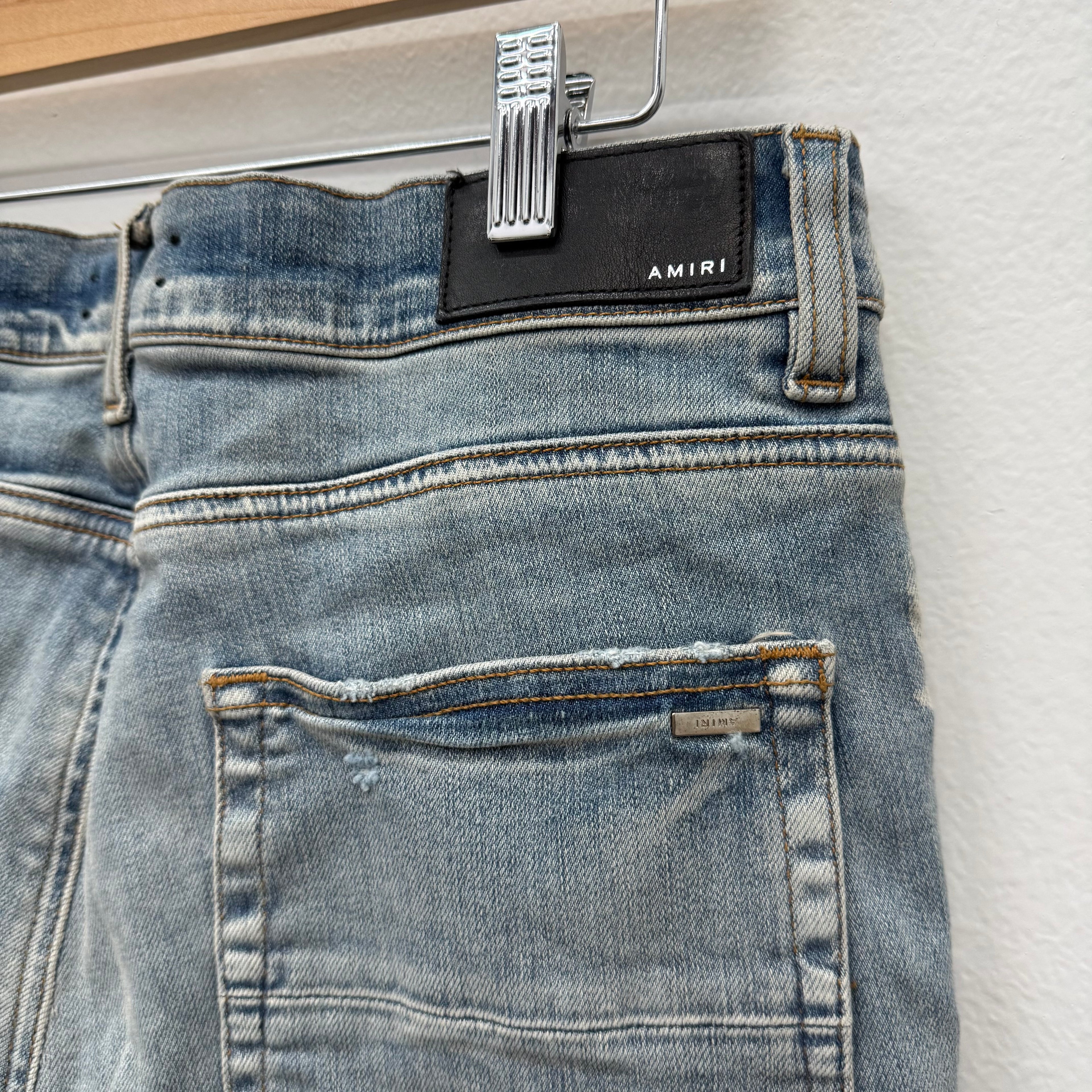 Amiri Bandana Zipper Denim Jeans - Size 33