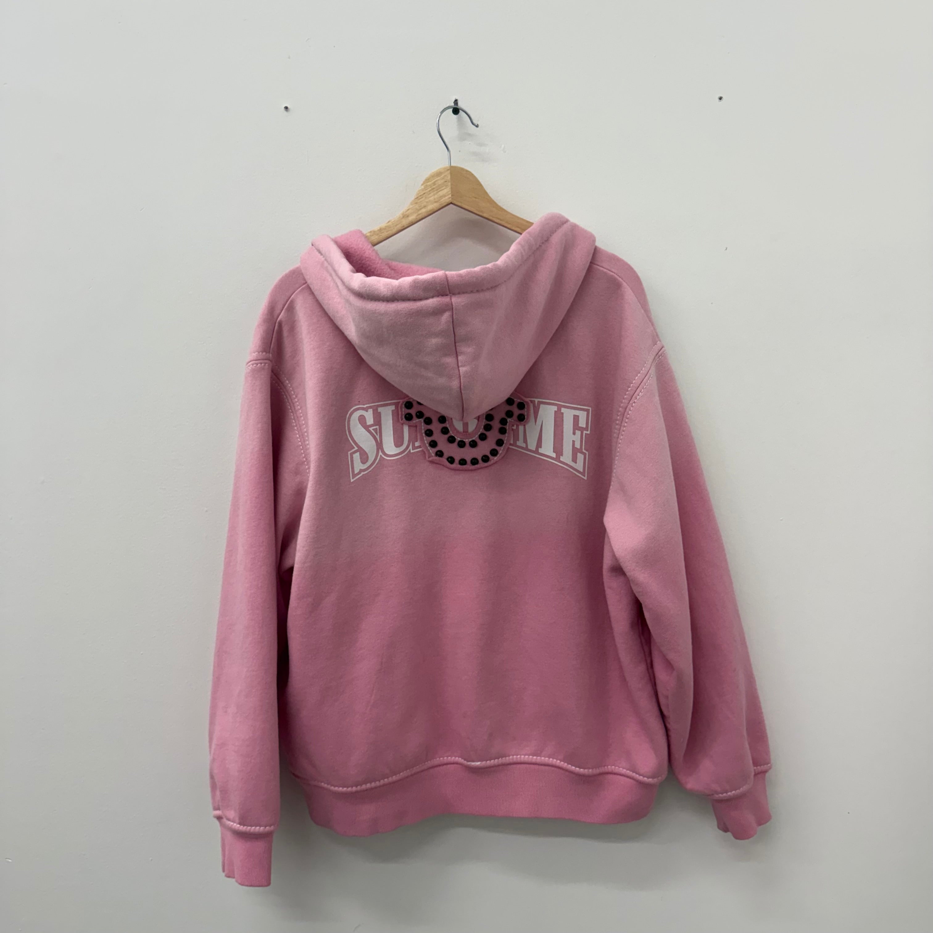 Supreme True Religion Zip Up Hooded Sweatshirt Pink - Size M