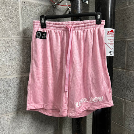 Chrome Hearts Love You Pink Mesh Shorts - Size S