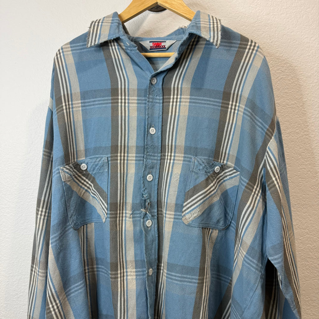 Saint Michael Academy Flannel Blue - Size XL