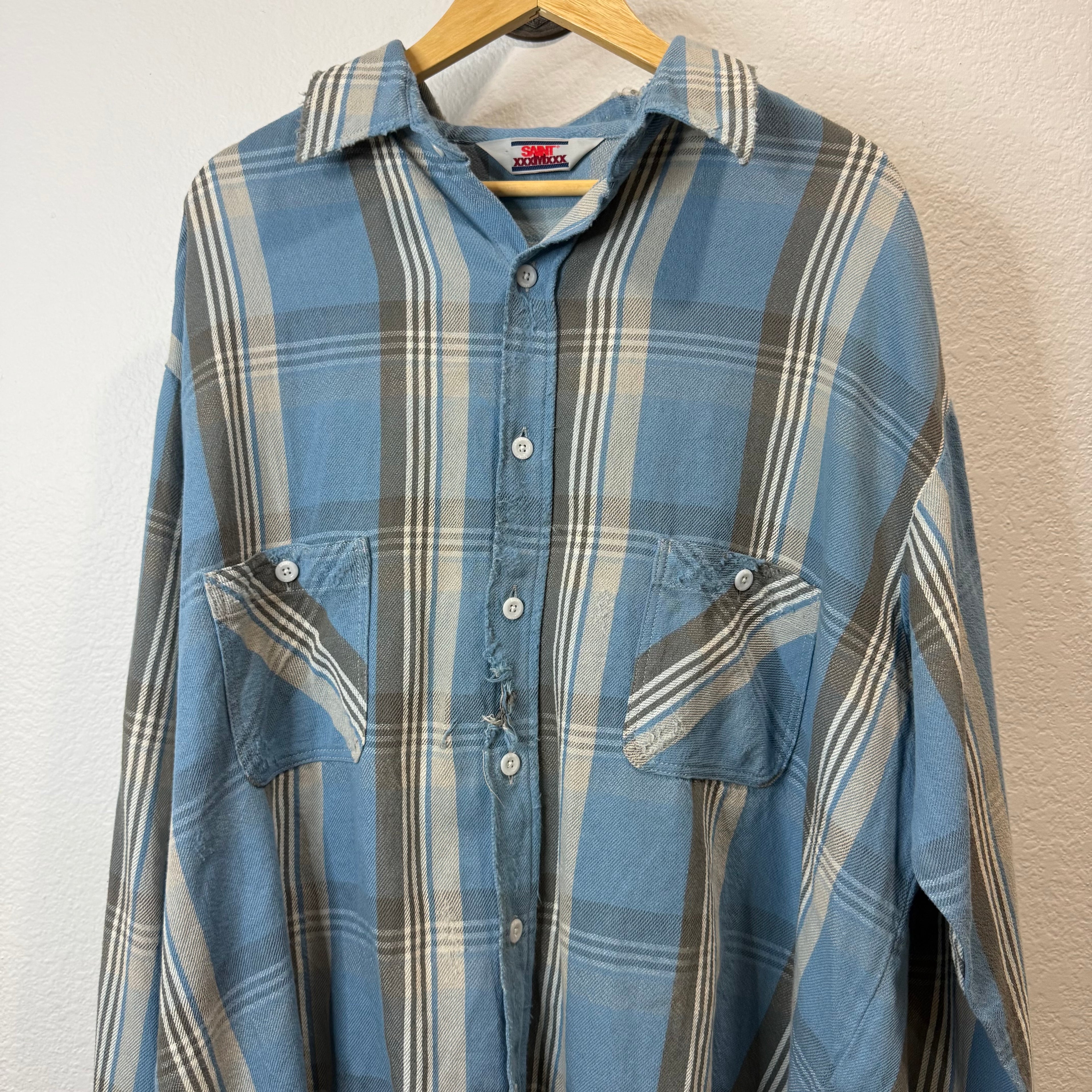 Saint Michael Academy Flannel Blue - Size XL