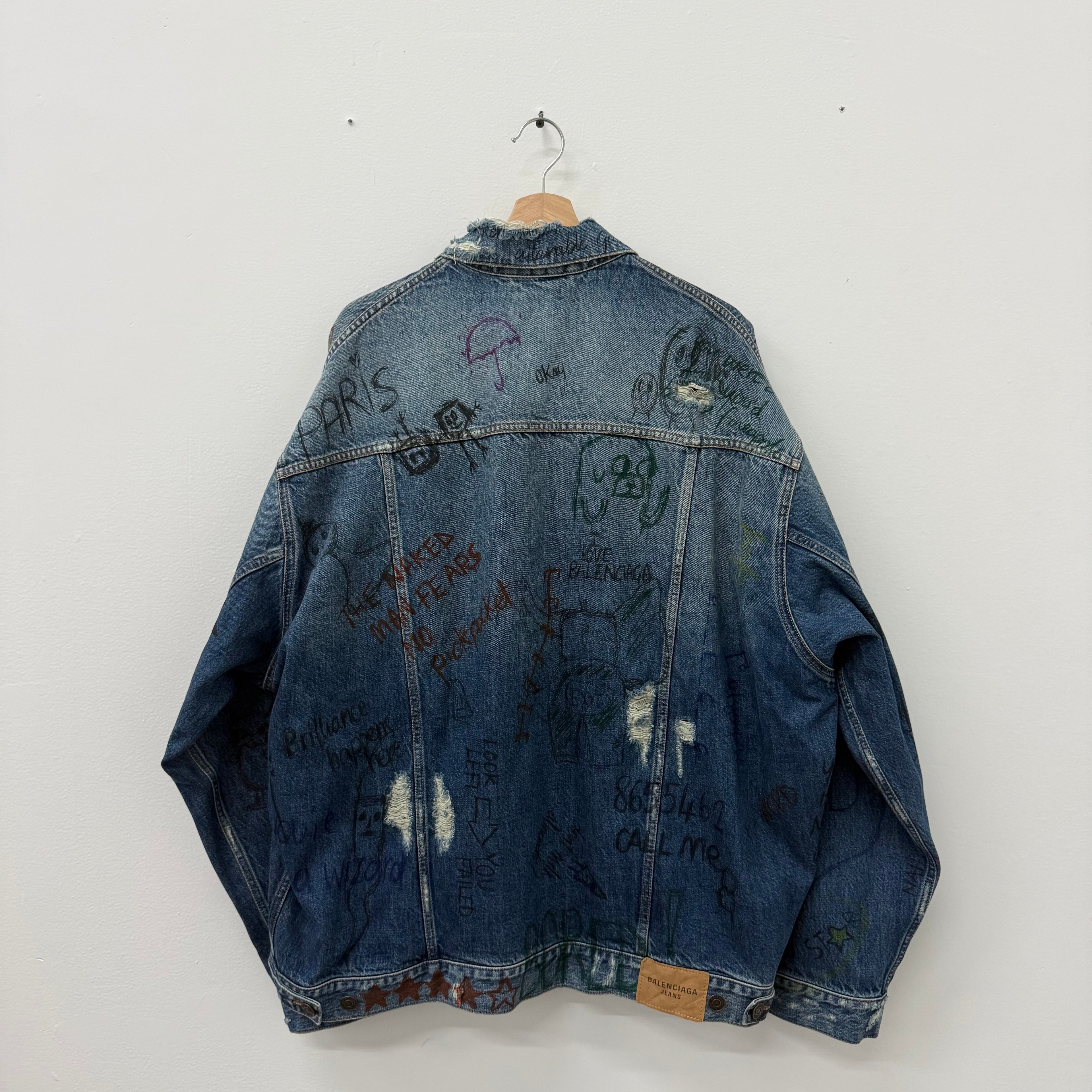 Balenciaga Denim Graffiti Jacket - Size L/XL (2)