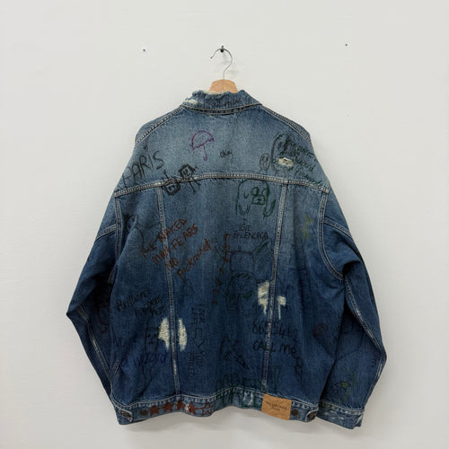 Balenciaga Denim Graffiti Jacket - Size L/XL (2)
