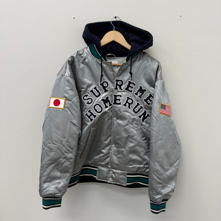 Supreme Homerun Satin Hooded Jacket - Size M