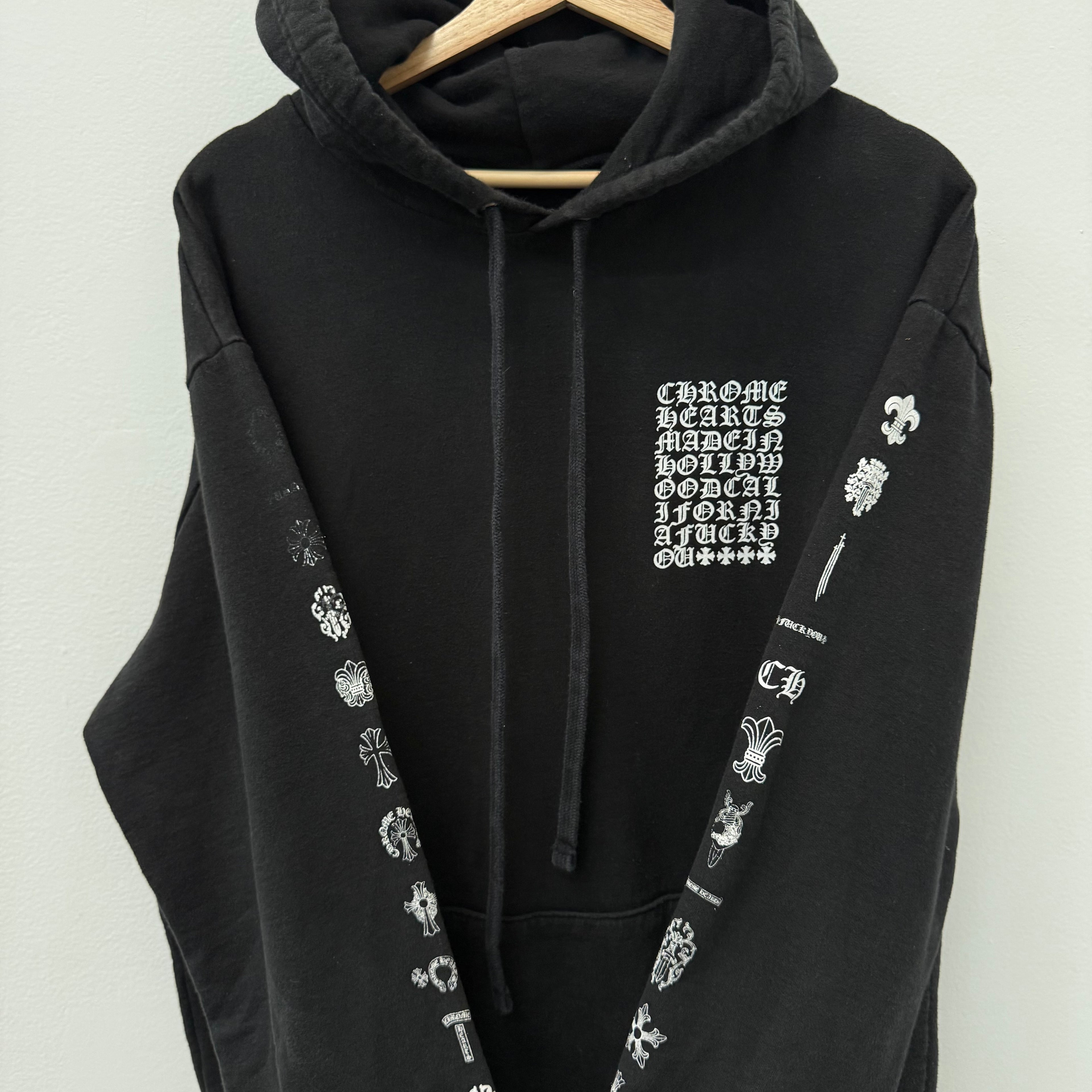 Chrome Hearts Multi Motif Sleeve Hoodie - Size L